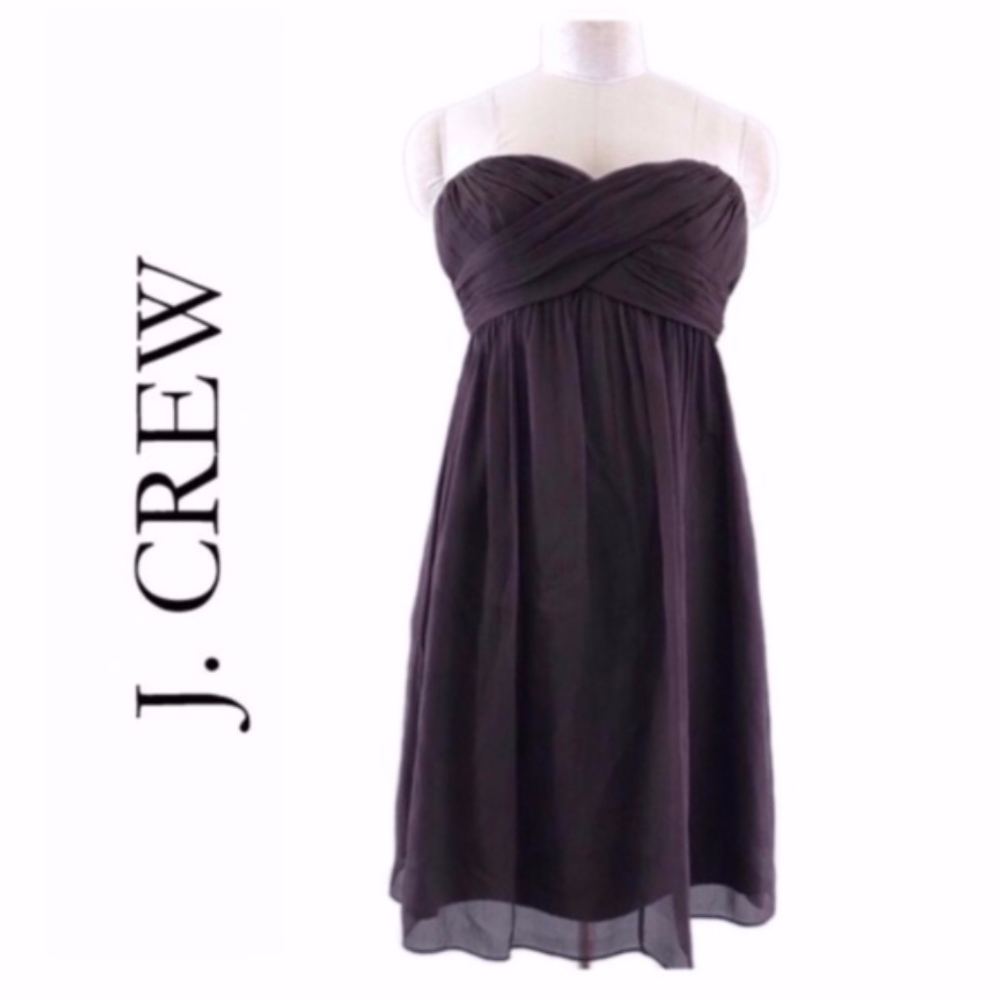 J. Crew Taryn Plum Silk Purple Dress - Picture 2 of 8